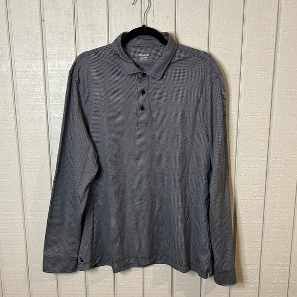 Untuckit Damaschino Diamond Birdseye Long Sleeve Polo, size XL. - Picture 1 of 6